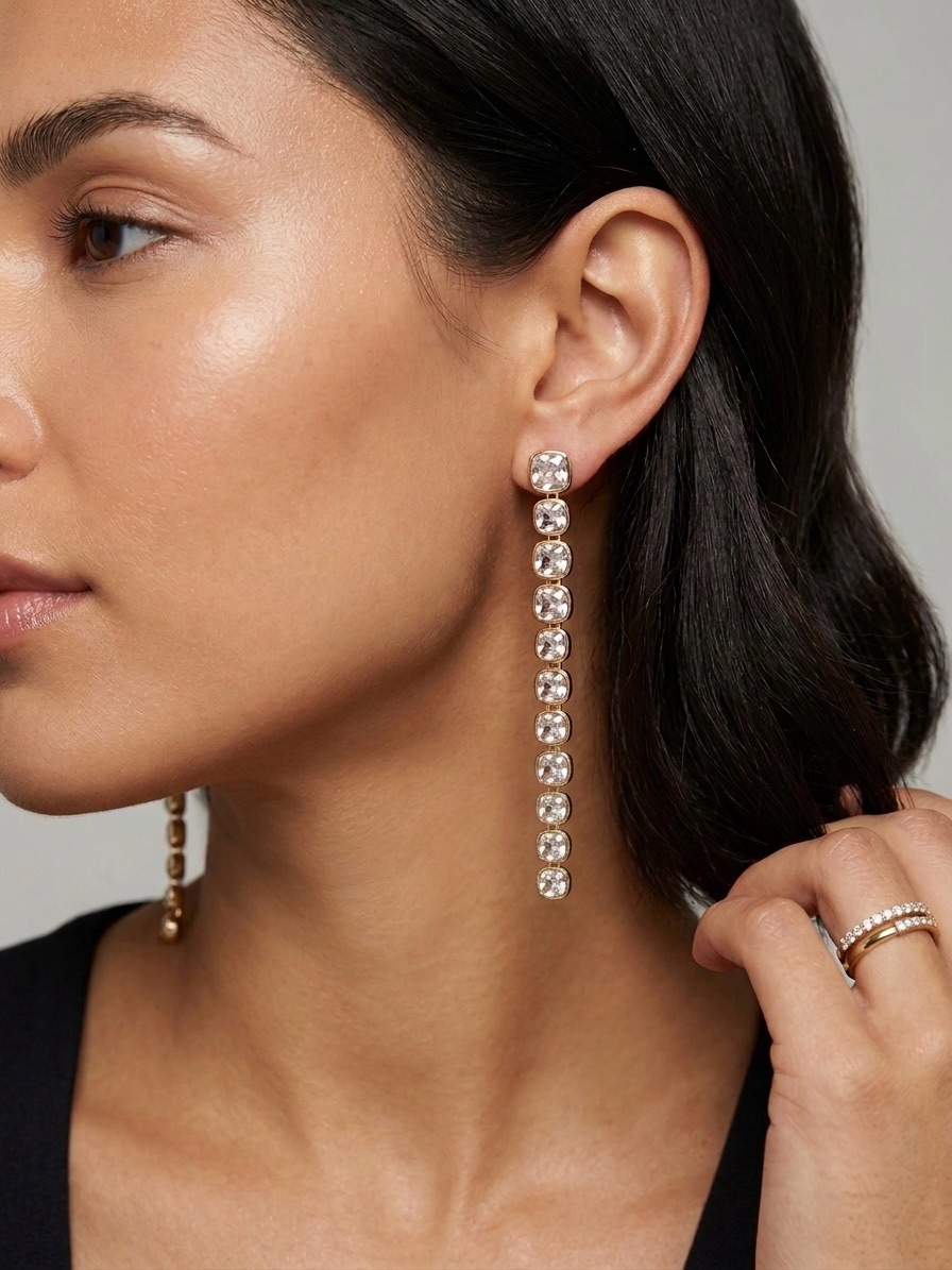 56: House Of Harlow Elegant Crystal Drop Earrings